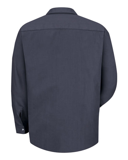 Red Kap Men's Industrial Long Sleeve Work Shirt SP14 #color_Blue/ Charcoal Microcheck