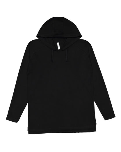 LAT Men's Fine Jersey Hooded Long Sleeve Raglan T-Shirt 6917 #color_Black