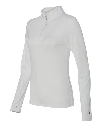 Badger Women’s Lightweight Quarter-Zip Pullover 4286 #color_White