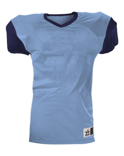 Alleson Athletic Youth Pro Game Football Jersey 751Y #color_Columbia Blue/ Navy