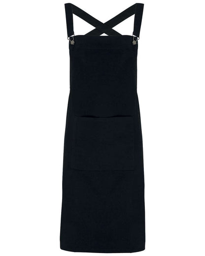 Artisan Collection by Reprime Cross Back Barista Bib Apron RP129 #color_Black