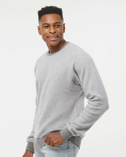 J. America Unisex Flip Side Fleece Crewneck Sweatshirt 8710 #colormdl_Grey Heather