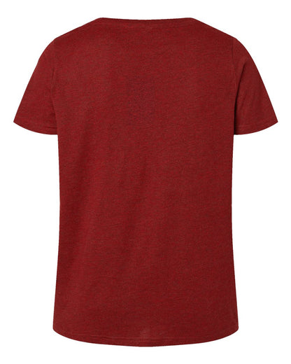 LAT Women's Curvy Collection Fine Jersey V-Neck Tee 3817 #color_Cardinal Blackout