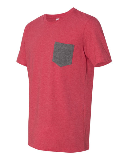 BELLA + CANVAS Jersey Pocket Tee 3021 #color_Heather Red/ Deep Heather