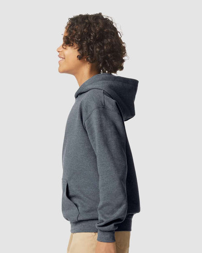 Gildan Softstyle® Youth Midweight Hooded Sweatshirt SF500B #colormdl_Dark Heather