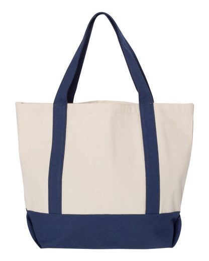 Liberty Bags Seaside Boater Tote 8867 #color_Natural/ Navy