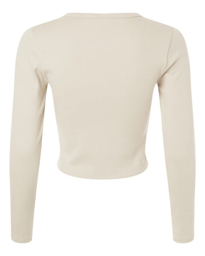 American Apparel Women's Baby Rib Long Sleeve Cropped Tee BR2107 #color_Bone