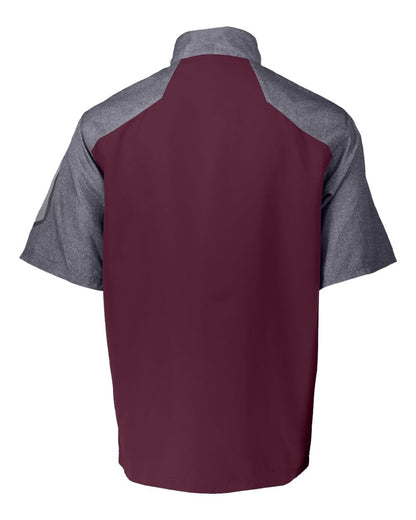 Holloway Unisex Raider Short Sleeve Quarter-Zip Pullover 229545 #color_Carbon Print/ Maroon