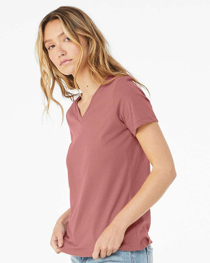 BELLA + CANVAS Women’s Relaxed Jersey V-Neck Tee 6405 #colormdl_Mauve