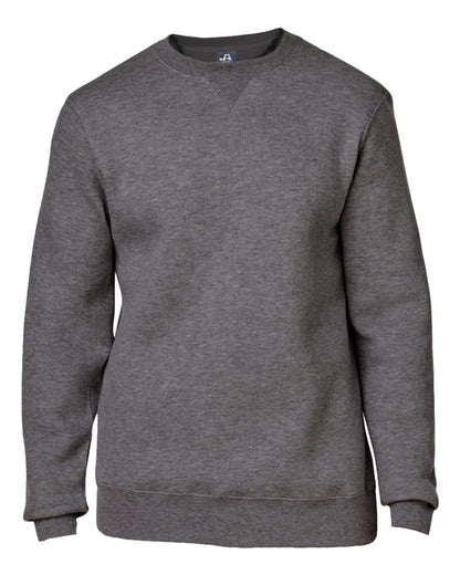 J. America Unisex Premium Fleece Crewneck Sweatshirt 8424 #color_Charcoal Heather