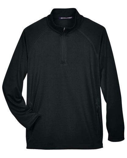 Devon & Jones Men's Stretch Tech-Shell® Compass Quarter-Zip Pullover DG440 #color_Black