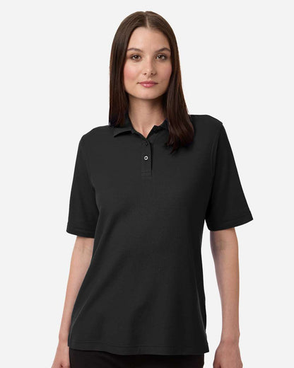 Harriton Women's Maverick CVC Pique Polo M105W #colormdl_Black