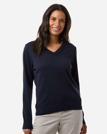 Devon & Jones Women's New Classics V-Neck Sweater DG445W #colormdl_Navy
