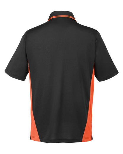 Harriton Men's Tall Flash Snag Protection Plus IL Colorblock Polo M386T #color_Black/ Team Orange