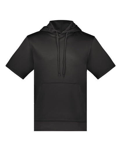 Augusta Sportswear Fleece Short Sleeve Hooded Pullover 6871 #color_Black