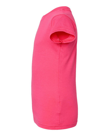 Rabbit Skins Toddler Girls Fine Jersey Tee 3316 #color_Hot Pink
