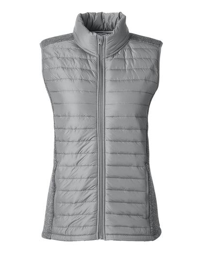 Nautica Women's Harbor Puffer Vest N17947 #color_Graphite/ Graphite Heather