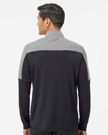 Adidas Men's Ultimate365 Lightweight Colorblocked Quarter-Zip Pullover A552 #colormdl_Black/ Grey Three Melange