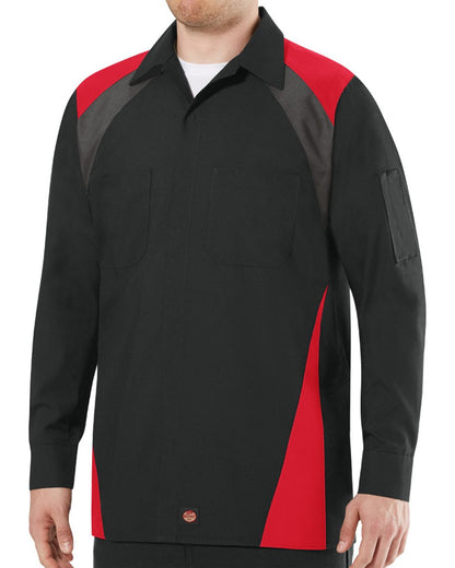 Red Kap Men's Long Sleeve Tri-Color Shop Shirt SY18 Red Kap Men's Long Sleeve Tri-Color Shop Shirt SY18