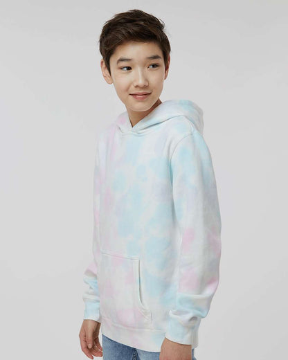 Independent Trading Co. Youth Midweight Tie-Dyed Hooded Sweatshirt PRM1500TD #colormdl_Tie Dye Cotton Candy