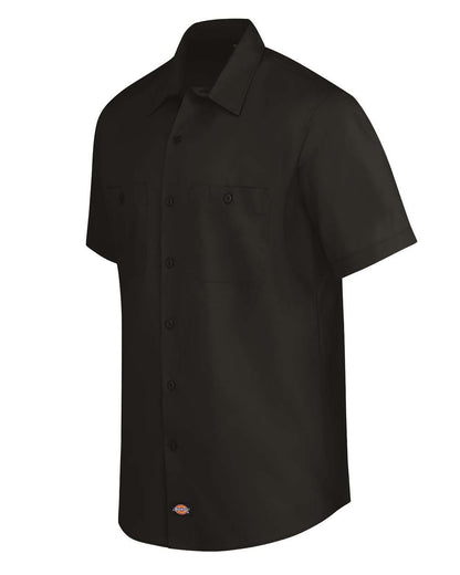 Dickies Men's Tall Industrial Worktech Ventilated Short Sleeve Work Shirt LS51T #color_Black