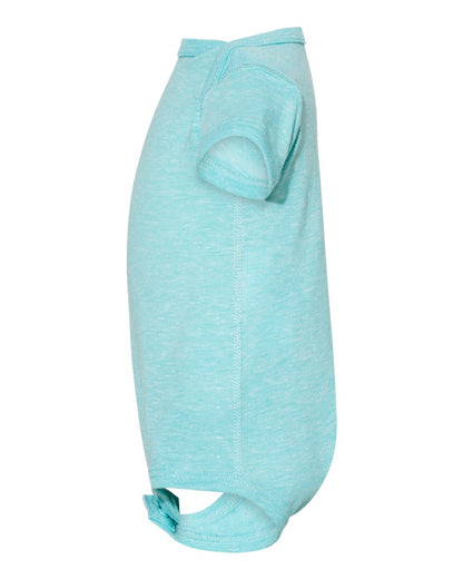 Rabbit Skins Infant Harborside Mélange Bodysuit 4491 #color_Caribbean Melange