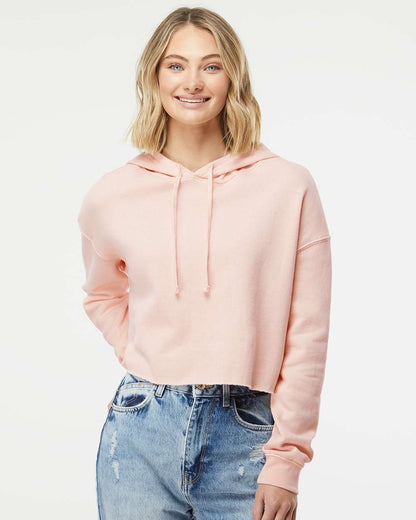 Independent Trading Co. Women’s Lightweight Crop Hooded Sweatshirt AFX64CRP #colormdl_Blush