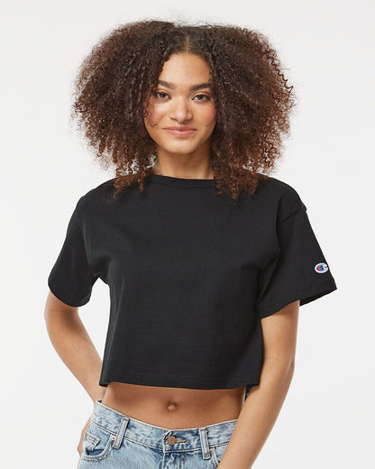 Champion Women's Heritage Jersey Crop T-Shirt T453W Champion Women&#39;s Heritage Jersey Crop T-Shirt T453W
