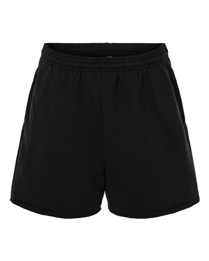 BELLA + CANVAS Women's Cutoff Fleece Shorts 3787 #color_Black