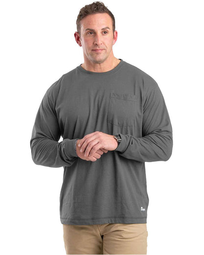 Berne Apparel Unisex Tall Performance Long Sleeve Pocket T-Shirt BSM39T #colormdl_Slate