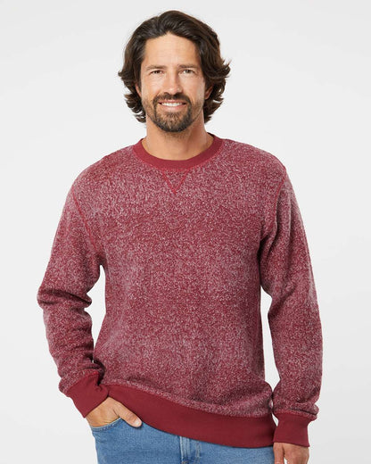 J. America Unisex Aspen Fleece Crewneck Sweatshirt 8712 #colormdl_Burgundy Speck