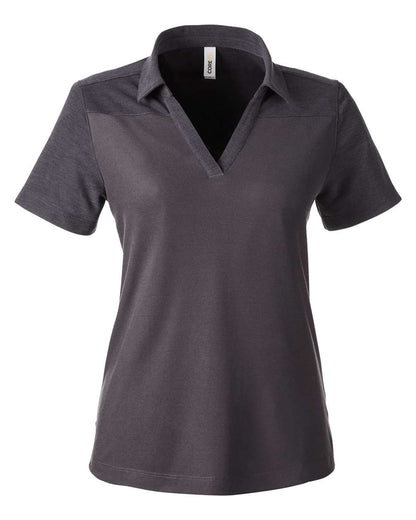 CORE365 Women's Fusion ChromaSoft™ Colorblock Polo CE112CW #color_Carbon/ Carbon Heather
