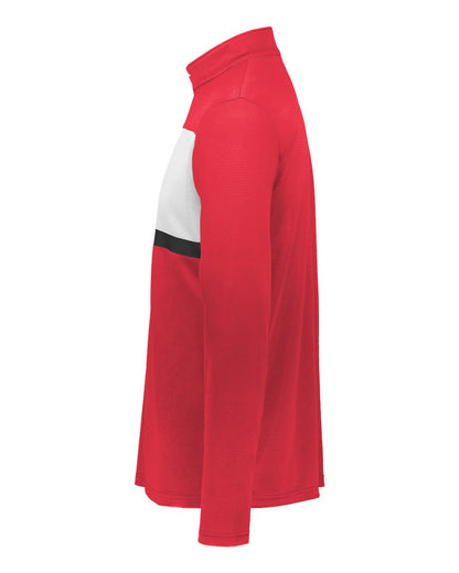 Holloway Men's Dry-Excel™ Prism Bold Quarter-Zip Pullover 222591 #color_Scarlet/ White