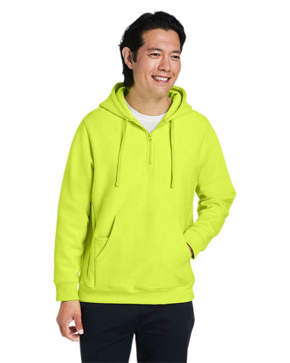 Team 365 Unisex Zone HydroSport™ Heavyweight Quarter-Zip Hooded Sweatshirt TT97 #colormdl_Safety Yellow