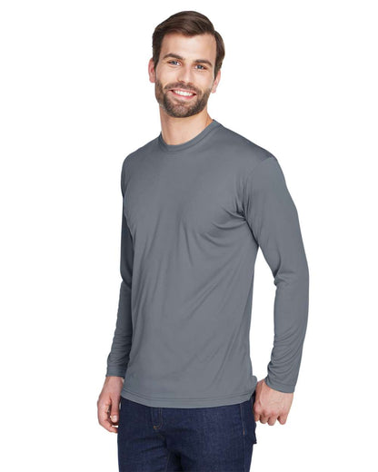UltraClub Men's Cool & Dry Sport Long Sleeve Performance Interlock T-Shirt 8422 #colormdl_Charcoal