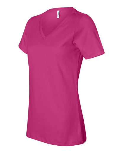 BELLA + CANVAS Women’s Relaxed Jersey V-Neck Tee 6405 #color_Berry