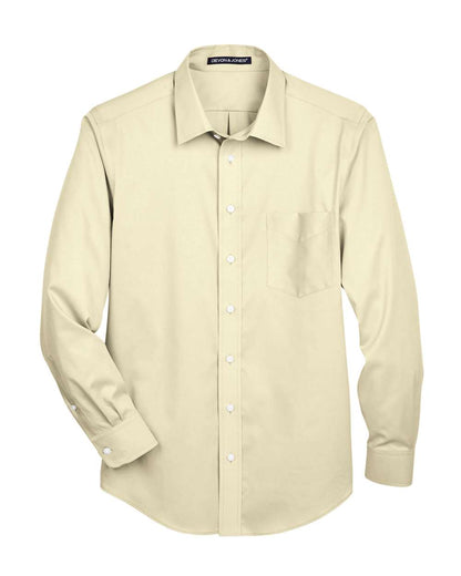 Devon & Jones Men's Crown Collection® Solid Stretch Twill Woven Dress Shirt DG530 #color_Transparent Yellow