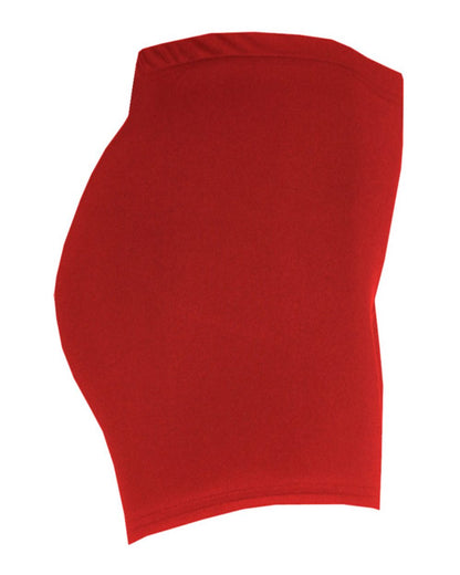 Alleson Athletic Women's Compression 4'' Inseam Shorts 4614 #color_Red