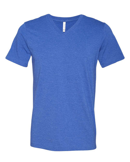 BELLA + CANVAS Heather CVC V-Neck Tee 3005CVC #color_Heather True Royal