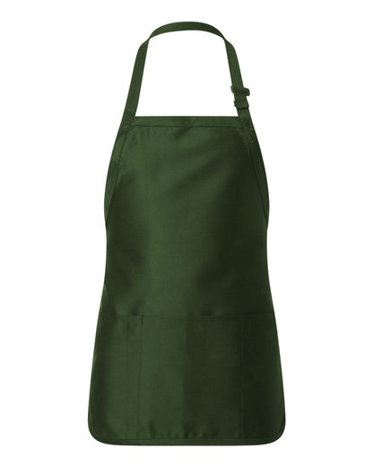 Q-Tees Full-Length Apron with Pouch Pocket Q4250 #color_Forest
