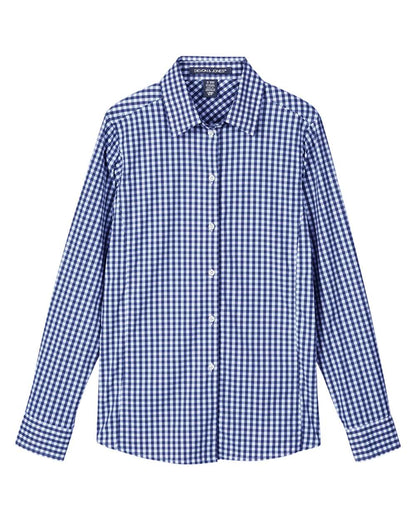 Devon & Jones Women's CrownLux Performance® Gingham Dress Shirt DG536W #color_Navy/ White