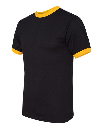 Augusta Sportswear 50/50 Ringer T-Shirt 710 #color_Black/ Gold