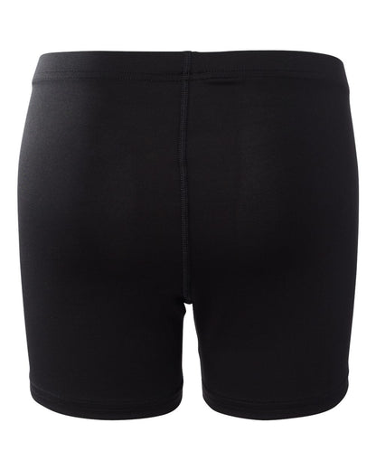 Alleson Athletic Women's Compression 4'' Inseam Shorts 4614 #color_Black