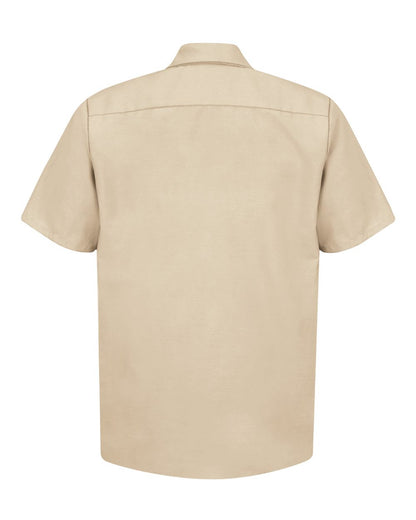 Red Kap Men's Tall Industrial Short Sleeve Work Shirt SP24T #color_Light Tan