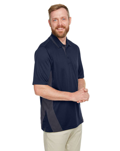Harriton Men's Tall Flash Snag Protection Plus IL Colorblock Polo M386T #colormdl_Dark Navy/ Dark Charcoal