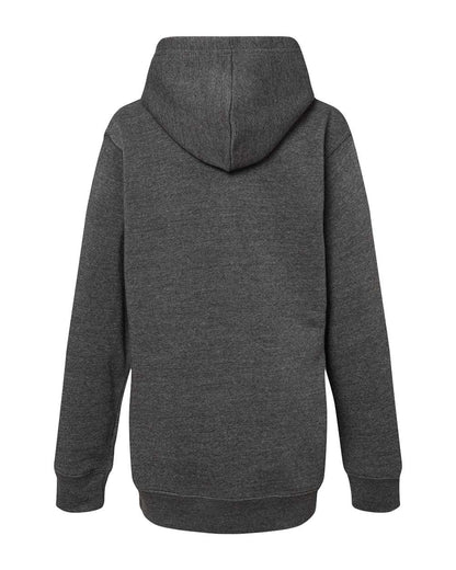 J. America Youth Triblend Fleece Hooded Sweatshirt 8880 #color_Black Triblend