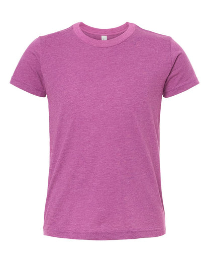 BELLA + CANVAS Youth CVC Jersey Tee 3001YCVC #color_Heather Magenta