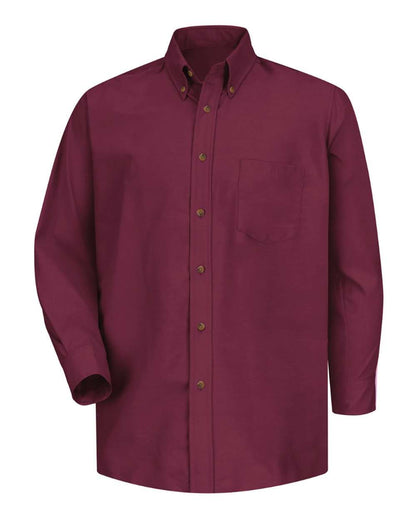 Red Kap Men's Poplin Dress Shirt SP90 #color_Burgundy - Sleeve 32/33