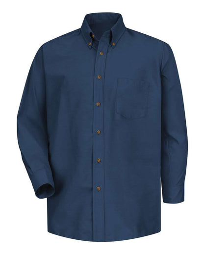 Red Kap Men's Poplin Dress Shirt SP90 #color_Navy - Sleeve 36/37