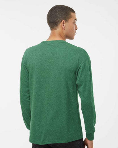 M&O Unisex Gold Soft Touch Long Sleeve T-Shirt 4820 #colormdl_Heather Kelly Green